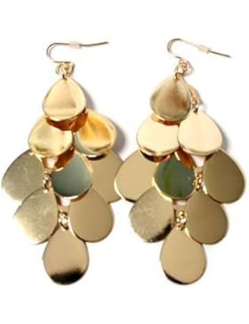 Goldfarbene Pailletten-Ohrhänger in Tropfenform