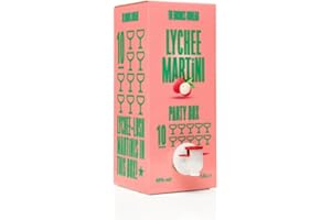 The Drinks Bureau Lychee Martini Cocktails Ready to Drink, Made with Vodka, Lychee & Prickly Pear (ABV 10%), Vegan & Allergen Free (1.5L Party Box) 10-Servings