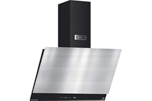 KAISER. Kaiser AT 6410 FR Dunstabzugshaube Wandhaube 60 cm, Extremstark 1250m³/h,kopffreihaube,Edelstahl Schwarz Glas,Dunstabzug, Timer,Abzugshaube,Ablufthaube Umlufthaube,Gewinner German Brand Award 2018