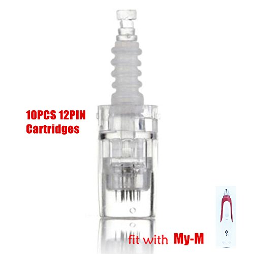 MISSAMMY Beauty Rechargeable Electric Derma Stamp Auto Micro Needling Pen with Bayonet Coupling Needle cartridge (10pcs 12needles Bayonet Coupling)