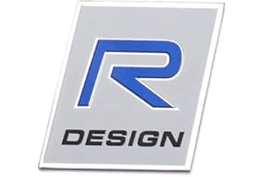SEDCAR 3D Auto Metall Alu Logo 3D Aufkleber R Design Emblem Abzeichen Badge für Volvo S40 S60 S80 V40 V50 V60 S90 C30 XC40 XC60 XC70 XC90 (R Desing)