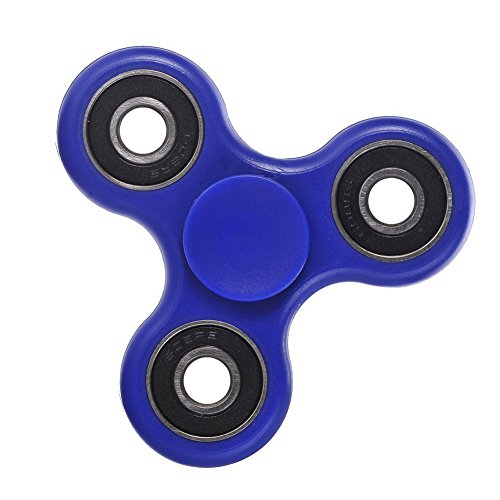 Fidget Hand Spinner, Tri Finger Toys EDC Stress Reducer for Adults Children with High Speed Ceramic Bearing - Perfect for ADD, ADHD, Anxiety, Killing Time (Blue)