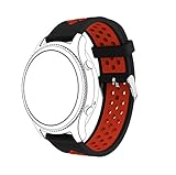 Für Gear Sport Armbanduhr Band, yustar 20 mm Schnellspanner Soft Silikon Ersatz Uhrenarmband Armband für Samsung Gear Sport/Gear S2/ticwatch 2/MOTO 360 Für Herren 2 nd Gen 42 mm, Kinder, schwarz / rot