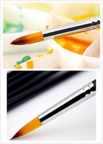 supass Pinsel-Set Miniatur Pinsel für Öl Acryl Aquarell Nail Künstler Malerei 7 pcs - 4