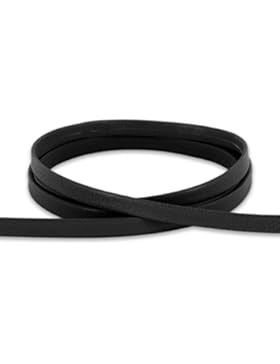 AURORIS - weiches flaches Nappalederband gefaltet Breite 5 mm - Länge / Farbe wählbar - Variante: 1m / schwarz