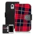 Produktbild schwarz SchutzHülle Brieftasche pu leder für huawei Y3 -red tartan