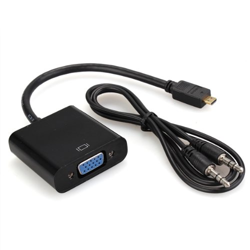 fitTek Micro HDMI zu VGA Adapter Kabel Konverter mit Audio-Kabel Schwarz - 4