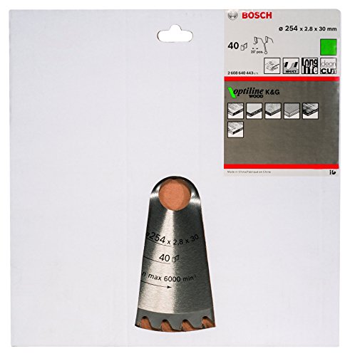 Bosch Zubehör 2608640443 Kreissägeblatt Optiline Wood 254 x 30 x 2,8 mm, 40 - 2