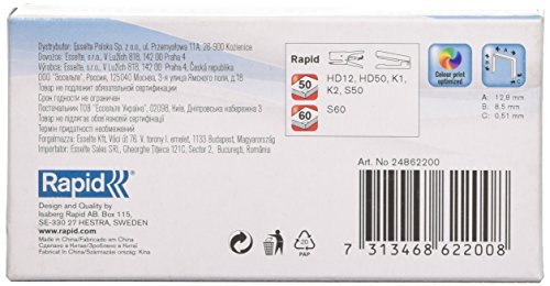 Rapid Cobra Grip X-Ray 26 8   Grapas para hasta 60 hojas  altura 8  8 mm  5000 unidades 