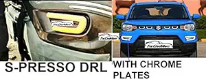 CARMART DRL Fog lamp (Daytime Running lights) with Running Indicator compatible for Spresso with Chrome plates