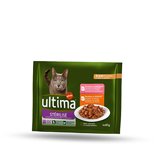 Ultima Comida Húmeda para Gato Esterilizados - Paquete de 10 x 340 gr - Total: 3400 gr