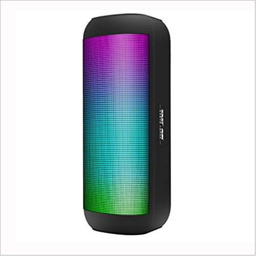 LHFJ Bluetooth-Lautsprecher LED-Licht wechselnden Lautsprecher Tragbare Drahtlose Eingebautes Mikrofon, Aux-Lautsprecher Wasserdicht, staubdicht, stoßfest Lautsprecher Black, Rot