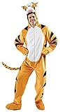 Lizensiert Disney Erwachsene Herren Damen Tigger Tiger Winnie puuh Overall Maskottchen Kostüm Kleid Outfit STD & XL - Orange, Orange, X-Large