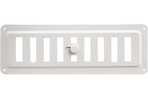DEMLOU Griglia di Ventilazione Regolata in Metallo Verniciata a Polvere di Colore Bianco RAL 9016, Griglia di Ventilazione Regolata di Colore Bianco 23 x 7.5 cm.