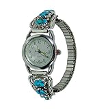 Navajo Damen - Armbanduhr Indianerschmuck Sterling Silber Türkis