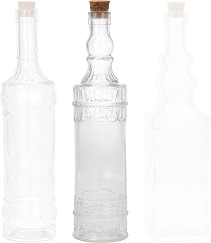 Dekoflasche Glasflasche Dekoration Schnapsflasche Flasche Stopfen Glasbehälter einfach gewölbter hals
