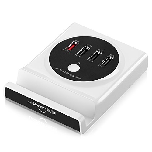 UGREEN USB HUB Superspeed 4 Port USB 2.0 OTG Hub 30W 6A Reise Ladestation mit EU Netzteil für iPhone 6s/6s Plus, iPad, Saumsung Galaxy S6 edge plus usw