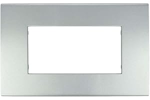 SANDASDON, Placca Slim Sottile 3M 4M 6M, Compatibile Con Bticino Axolute Air (4M Per 4 Moduli, Silver Argento)