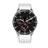 XiYunHan Smartwatch Runden Bildschirm Android System Multifunktions Nachricht Push GPS Schrittzähler Herzfrequenzmessung Positionierung KW88 (Schwarz, Rot, Gold, Weiß) (Color : White)