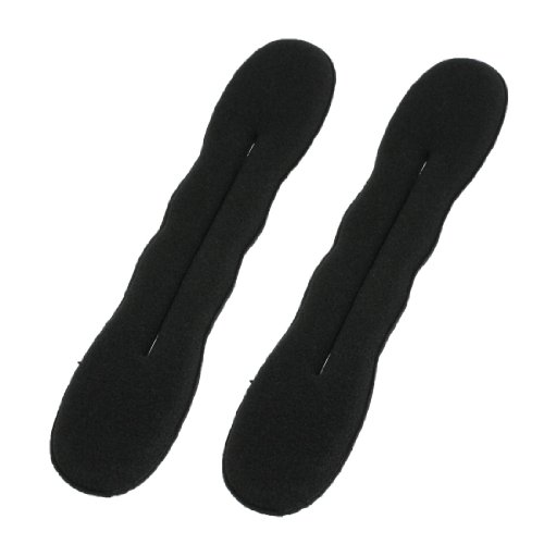 sourcingmap® 2 x schwarz Frisurenhilfe Schwamm Twister Dutt Unterlage Haarknoten biegsam 9"