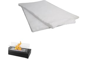 MIOYOOW 2 Pezzi Lana di Ceramica per Camino Etanolo, 300 × 200 x 50 mm Accessori per Biocamino, Caminetto Spugna da Tavolo per Bruciatore a Bioetanolo