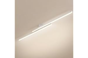 Klobvtt Plafoniera a LED Lampadario lineare Moderno Illuminazione a soffitto Plafoniere minimaliste a Semi-Incasso Striscia Lunga Vicino alle lampade a soffitto per corridoio Soggiorno Ufficio