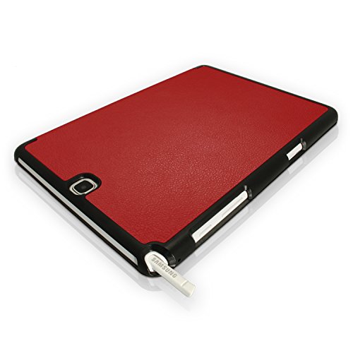 igadgitz Rot PU Ledertasche Hülle Smart Cover für Samsung Galaxy Tab A 9.7″ SM-T550 mit Multi-Winkel Betrachtungs + Auto Sleep/Wake + Displayschutzfolie - 8