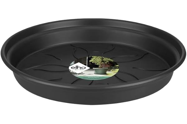 Elho Green Basics Soucoupe 53 - Living Noir - Intérieur & Extérieur - Ø 53.4 x H 5.9 cm