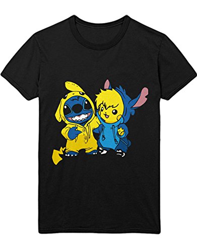 Hypeshirt T-Shirt Pika Stitch Freunde Friendship Game Poke C980022 Noir M