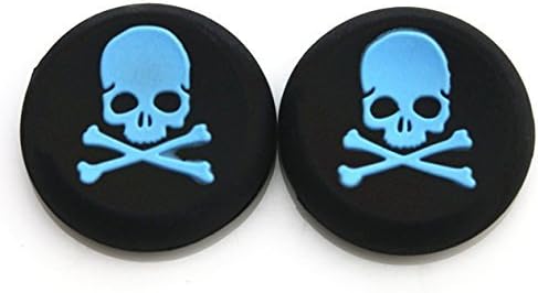 Skull Analog Controller Cap Cover Thumb Stick Grip for Sony PS4 PS3 XBOX One 360 Controller (Blue)