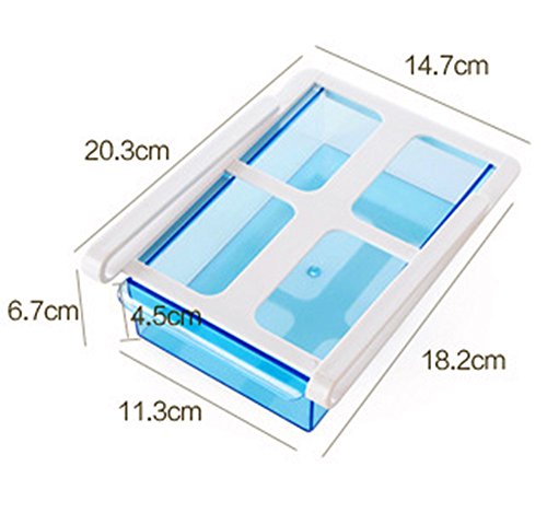 wjkuku Kühlschrank Organizer Space Saver Regal Multifunktions-Kunststoff Küche Kühlschrank Aufbewahrungsbox Gefrierschrank Regal Halter Ausziehbare Schubladen SPAC Küche Space Saver grün - 3