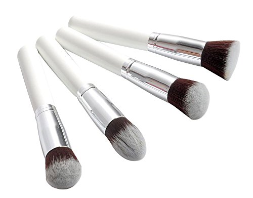 niceeshop(TM) 4 Pieces Pro Foundation Makeup Tool Cosmetic Brush Blending Face Eye Brush Kit Sets,White