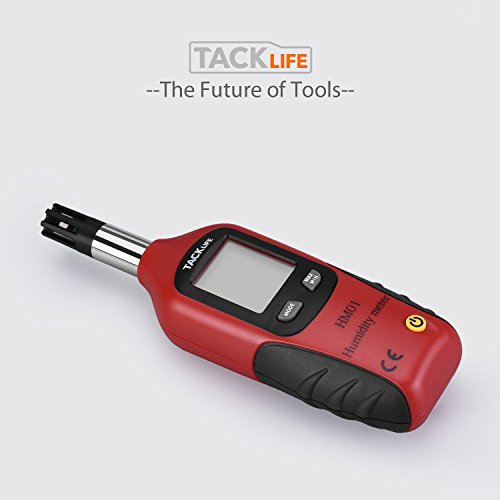 Tacklife HM01 Klassisches Feuchtigkeitmessgerät Temperaturmesser LCD Digital Thermometer Luftfeuchtigkeit Meter für Industrie, Landwirtschaft, Meteorologie und Alltag, Rot-Schwarz - 9