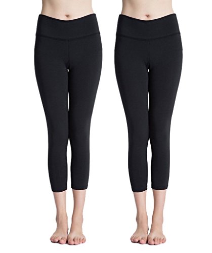 YR.Lover Damen 2er Pack Kompression Capri Legging Tight Pants