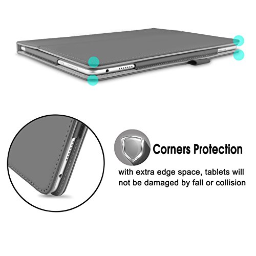 Huawei MediaPad M3 10 Lite 10 Hülle Case, Infiland Slim Fit Folio PU-lederne dünne Kunstleder Schutzhülle Cover Tasche für Huawei MediaPad M3 10 Lite 10 (Weltraum Grau) - 6