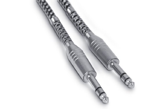 'Snakebite Retro Balanced Cable with Jack on Jack 1/4 (6.35 mm), Type TRS, Braided, in Quiet OFC (Oxygen Free Copper) 3 m silver / black