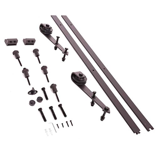 Preisvergleich Produktbild 6.6FT / 200 CM Schiebetürbeschlag Set Laufschienen für Schiebetür Hängeschiene Schiebetürsystem Laufschiene Tür Hardware Kit für Schiebetüren Innentüren