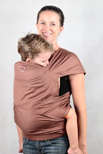 Maxi-tai portabebé ergonómico Ling Ling d'Amour para niños grandes (Chocolate)
