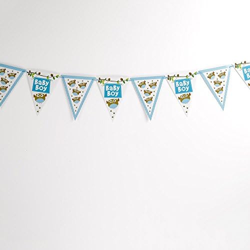 Little Owls, Baby Boy Bunting for Baby Shower, Christening or Baby Naming Celebration
