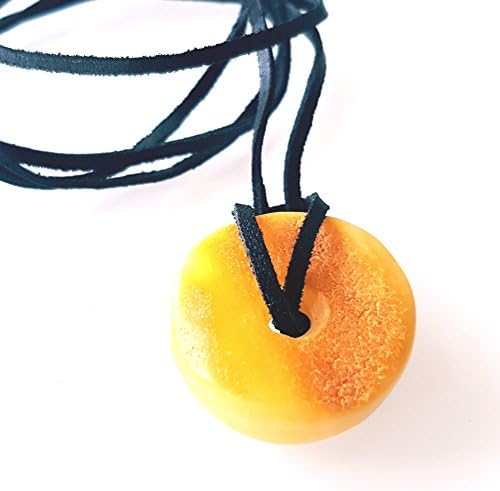 Egg Yolk Butterscotch Natural Amber Necklace Pendant Amulet Womens Mens Unisex / Certified Genuine Baltic Amber