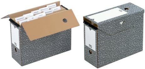 NIPS 152537124 Storage Box for Suspension Files 12 x 33.5 x 27.5 cm Pack of 2 Charcoal/White