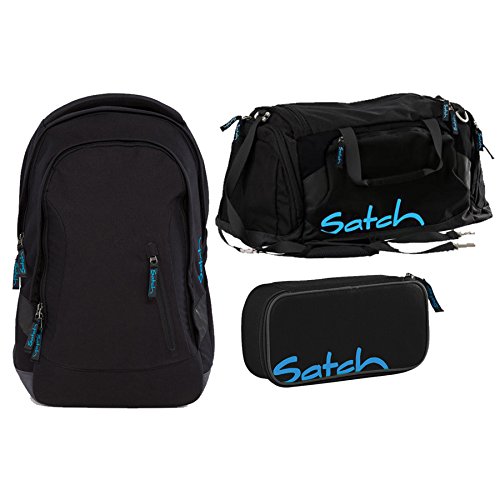 Preisvergleich Produktbild Satch SLEEK Black Bounce 3er Set Schulrucksack + Sporttasche + Schlamperbox