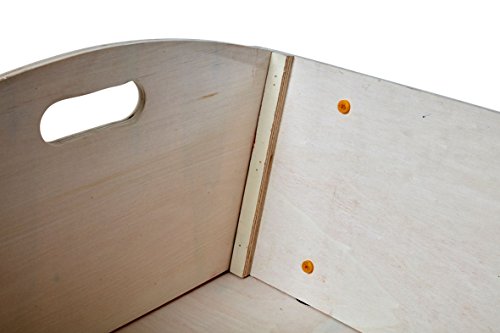 Bollerwagen mit Tragkraft 100 kg, Holz-Seitenwände und Boden, Metallrahmen mit Pulverbeschichtung, Transportwagen, Handwagen aus Holz, 10 Zoll Gummi-Reifen, Izzy Sport - 6