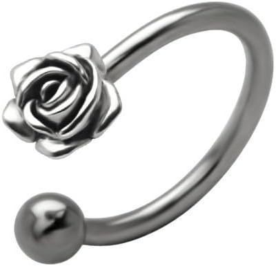 TM Red Equinox Surgical steel 316L bcr Horseshoe eye/cartilage/labret 8mm x 1.2mm 16g ROSE