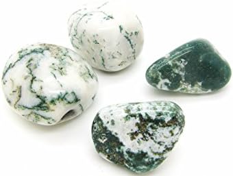 TANGLZ Moss Agate Natural Rolled Stone 2cm - 3cm - A stabilizing stone, helps you to see the beauty in everything around you.