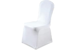 VINGO 10 Stück Stuhlhussen Weiß Universell Stuhlbezüge Stuhlhussen Elastik Stuhl Abdeckung für Hochzeiten und Feiern Pflegeleicht und Langlebig