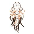 Attrape-Rêves Batik 14cm & 4 Petits - Décoration Amérindienne Avec Plumes - Fait Main