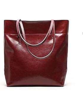 Mufly Damen Vintage Handtasche Echtes Leder Schultertasche klein Shopper Taschen Henkeltasche