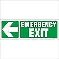 Amazing sign Night Glow Emergency Exit with Arrow Sign Board (Pack of 10)
