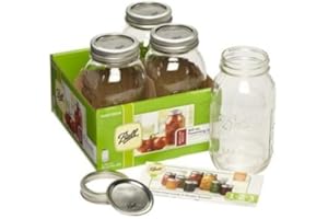 BALL MASON JARS Ball Mason Glass Preserving Homemade Jam Gift Jars, 945 ml, Pack of 4, 20 x 21 x 18 cm